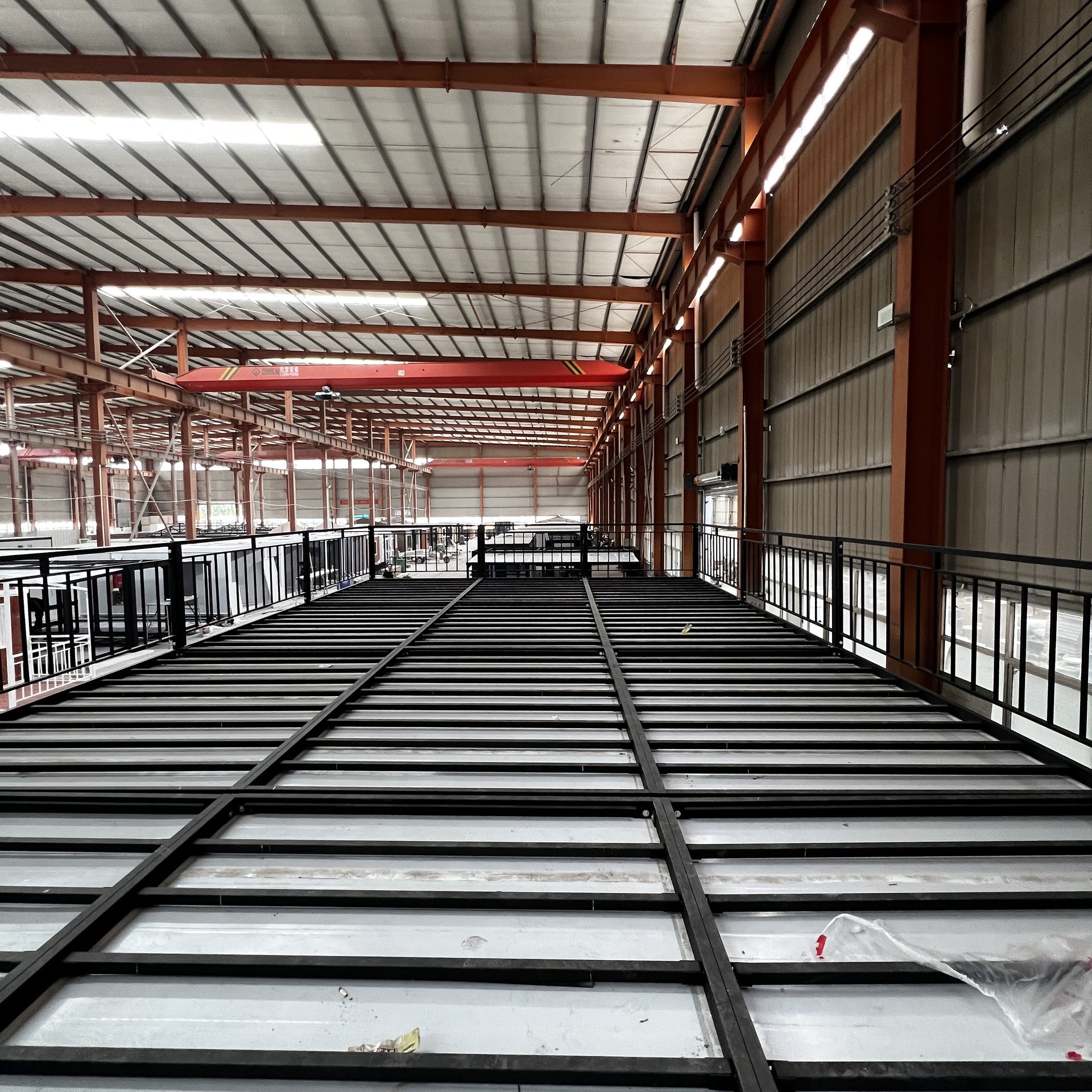 Factory photo: 40ft expandable container house in a terrace configuration, delivered and finished.
